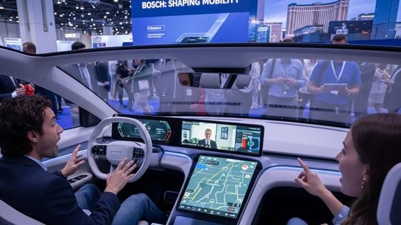 Ao dotar os carros com IA, a Bosch permitiria transformar o tempo ocioso em tempo de produtividade. © Bosch